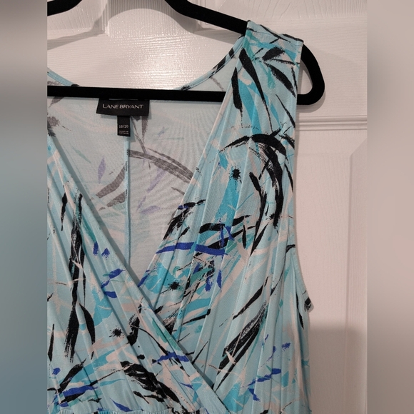 Lane Bryant Blue Surplice V-Neck Smocked-Waist Jersey Dress in Size 18/20 (2X) - Picture 5 of 11